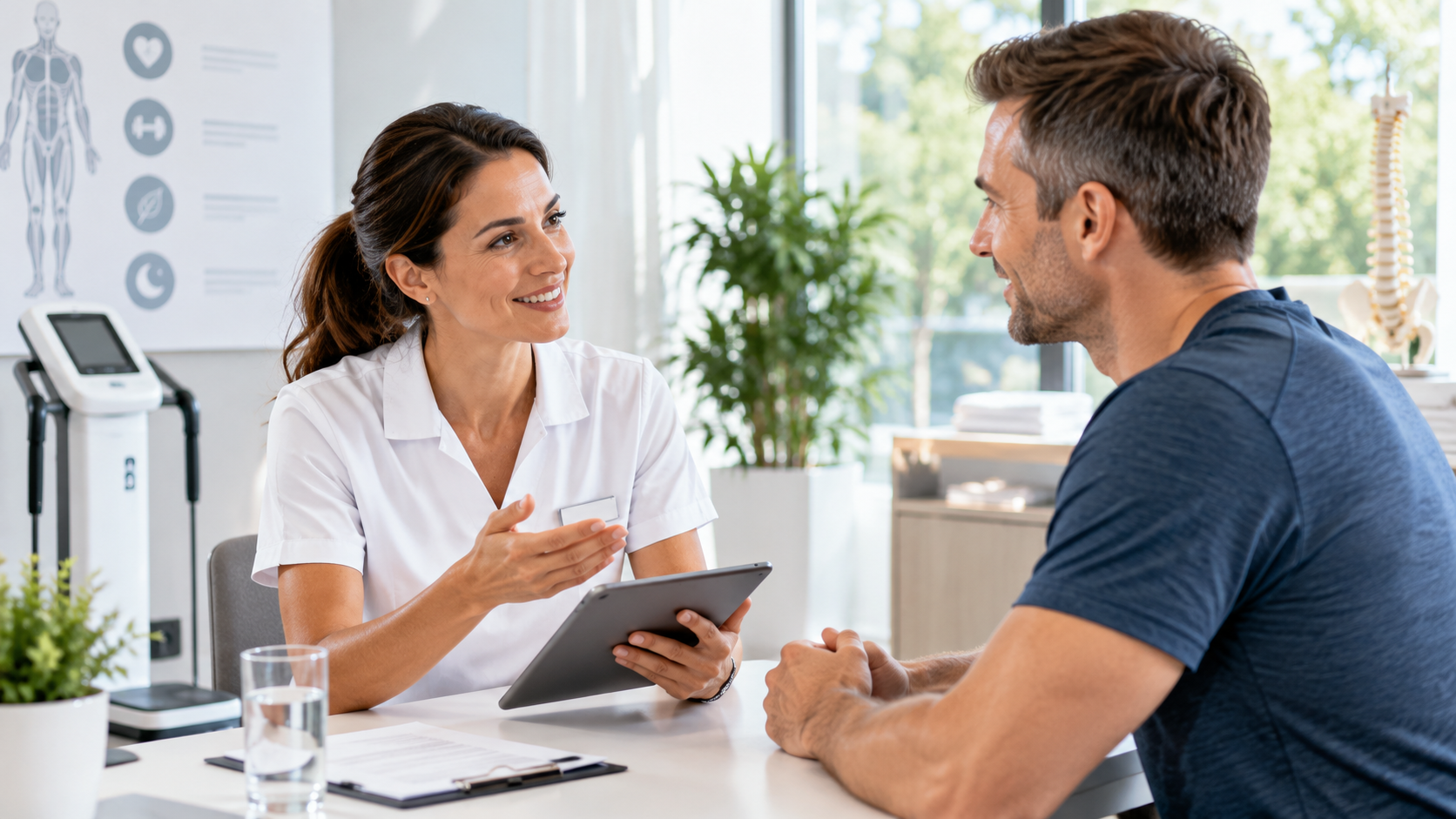 Persönliches Gespräch bei einem Gesundheits-Check-up